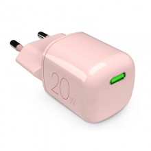 PURO MiniPro Wall Charger GaN - Ładowarka sieciowa 1 x USB-C 20W PD (różowy)