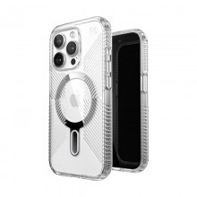 Speck Presidio Perfect-Clear Grip ClickLock & Magsafe - Etui iPhone 15 Pro (Clear / Chrome Finish / Serene Silver)