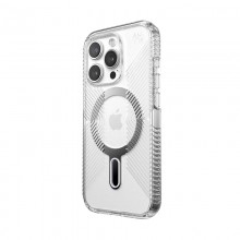 Speck Presidio Perfect-Clear Grip ClickLock & Magsafe - Etui iPhone 15 Pro (Clear / Chrome Finish / Serene Silver)
