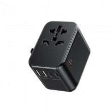 WEKOME WP-U03 Pop Digital Series - Ładowarka / Adapter podróżny EU / UK / US / AU + 3x USB-C & 2x USB-A 30W (Czarny)