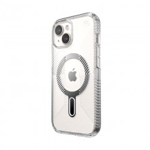 Speck Presidio Perfect-Clear Grip ClickLock & MagSafe - Etui iPhone 15 / iPhone 14 / iPhone 13 (Clear / Chrome Finish / Serene S