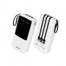 WEKOME WP-10 Pop Digital Series - Power bank 20000 mAh z wbudowanym kablem USB-C / Lightning / Micro USB + USB-A (Biały)