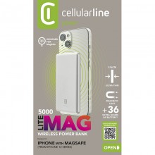 Cellularline MAG Lite Ultra Slim 5000 - Power bank indukcyjny 5000mAh MagSafe (srebrny)