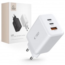 TECH-PROTECT C65W 3-PORT NETWORK CHARGER PD65W/QC3.0 WHITE