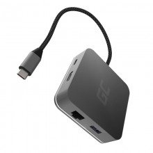 Green Cell - Adapter, Przejściówka, HUB USB-C 6w1 (USB 3.0 HDMI Ethernet USB-C)