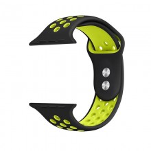Crong Duo Sport - Pasek do Apple Watch 42/44 mm (czarny/limonkowy)