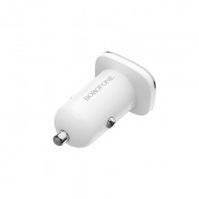 Borofone - ładowarka samochodowa USB z QC3.0, biały