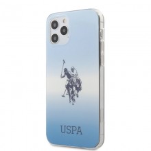 US Polo Assn Dh & Logo Gradient - Etui iPhone 12 / iPhone 12 Pro (niebieski)