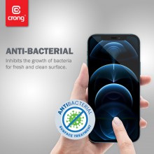 Crong Anti-Bacterial 3D Armour Glass – Szkło hartowane 9H na cały ekran iPhone 12 / iPhone 12 Pro + ramka instalacyjna