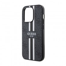 Guess 4G Printed Stripes MagSafe - Etui iPhone 14 Pro (Czarny)