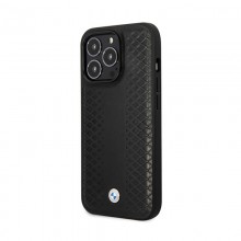 BMW Leather Diamond Pattern - Etui iPhone 14 Pro (Czarny)
