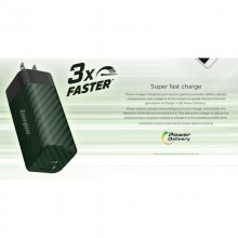 Energizer Ultimate - Ładowarka sieciowa podróżna Multiplug EU / UK / US GaN USB-C & USB-A 65W PD (Srebrny)