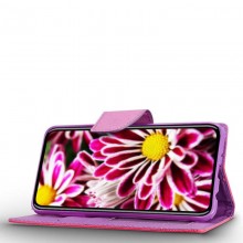Zizo Flap Wallet Pouch - Etui iPhone X z kieszeniami na karty + stand up (Pink/Purple)