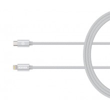 Kanex DuraBraid - Kabel połączeniowy USB-C (Power Delivery) na Lightning certyfikat MFi 1,2 m (Silver)