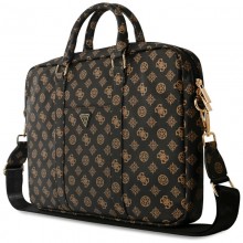Guess 4G Peony Front Pocket Zipper Triangle Logo - Torba na notebooka 16" (czarny)