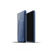 Mujjo Full Leather Wallet Case - etui skórzane do iPhone 11 Pro Max (niebieskie)