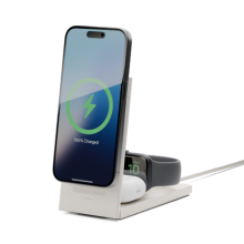 Native Union Rise 3-in-1 Qi2 Wireless Charger - bezprzewodowa ładowarka Qi2 15W do trzech urządzeń kompatybilna z MagSafe (sands