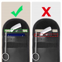 KLATKA FARADAYA TECH-PROTECT KLR100 POUCH KEYLESS RFID SIGNAL BLOCKER CASE BLACK/BLACK