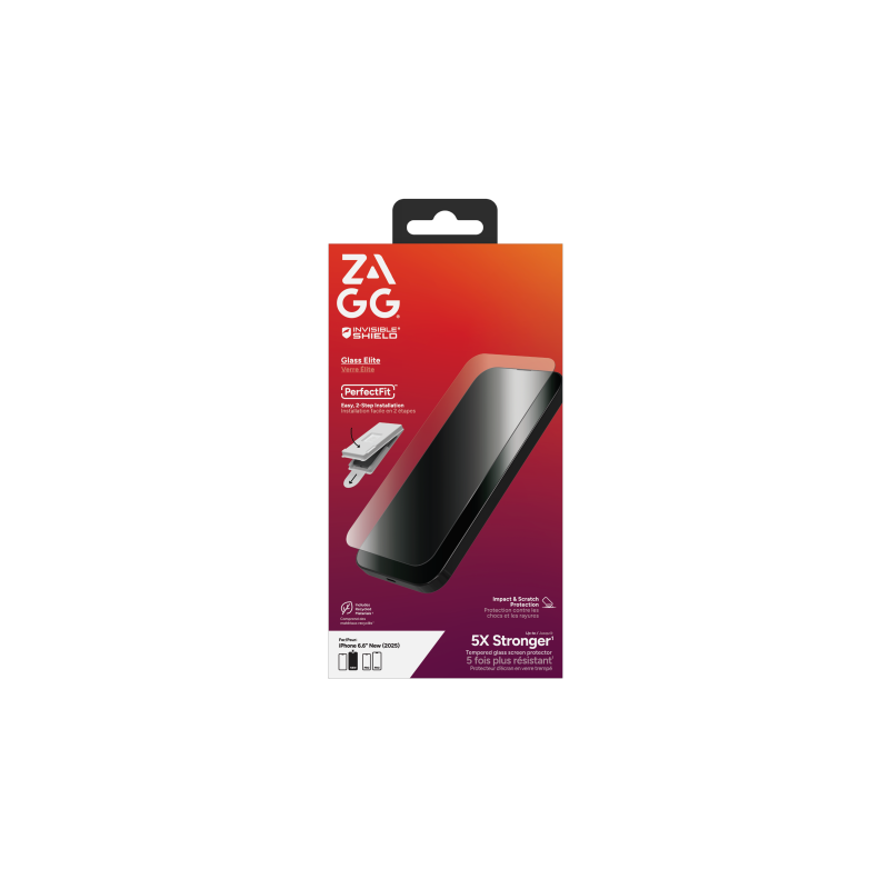 ZAGG InvisibleShield Glass Elite - Veleno per mele, antimicrobico, protezione dagli urti, senza sbavature, resistente ai graffi
