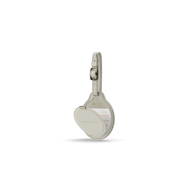 Satechi FindAll Luggage Tag - zawieszka do bagażu ze skóry wegańskiej z lokalizatorem kompatybilna z Apple Find My (sand)
