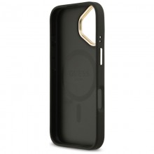 Guess Grained Strass Logo MagSafe - Etui iPhone 17 (czarny)