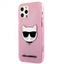 Karl Lagerfeld Choupette Head Glitter - Etui iPhone 12 Pro Max (Pink)