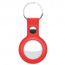 KeyBudz AirTag Keyring - skórzane etui ochronne do AirTag (red)