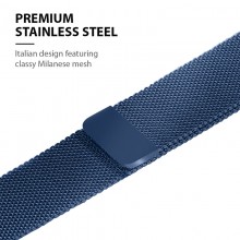 Crong Milano Steel – Pasek ze stali nierdzewnej do Apple Watch 38/40 mm (granatowy)