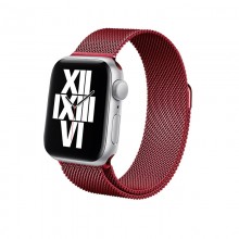 Crong Milano Steel – Pasek ze stali nierdzewnej do Apple Watch 42/44 mm (czerwony)