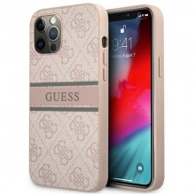 Guess 4G Stripe Collection - Etui iPhone 12 / iPhone 12 Pro (różowy)