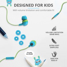Trust Buddi Kids - Słuchawki douczne dla dzieci (Niebiesko-zielony)