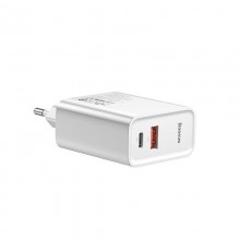 BASEUS CCFS-C02 SPEED PPS 2-PORT NETWORK CHARGER PD30W/QC3.0 WHITE