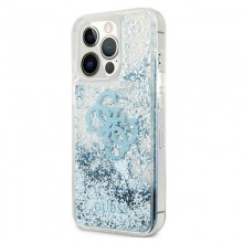 Guess Liquid Glitter 4G Big Logo - Etui iPhone 13 Pro (niebieski)