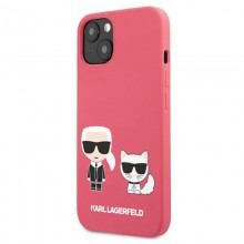 Karl Lagerfeld Silicone Karl & Choupette - Etui iPhone 13 mini (fuksja)