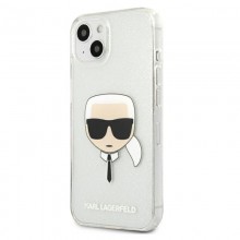 Karl Lagerfeld Choupette Head Glitter - Etui iPhone 13 (srebrny)