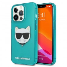 Karl Lagerfeld Choupette Head - Etui iPhone 13 Pro (fluo niebieski)