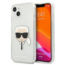 Karl Lagerfeld Choupette Head Glitter - Etui iPhone 13 mini (srebrny)