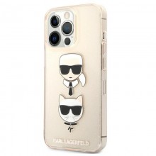 Karl Lagerfeld Glitter Karl & Choupette Head - Etui iPhone 13 Pro (złoty)