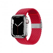 Crong Wave Band – Pleciony pasek do Apple Watch 42/44/45 mm (czerwony)