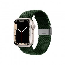 Crong Wave Band – Pleciony pasek do Apple Watch 42/44/45 mm (zielony)