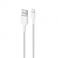 PURO Fabric Ultra Strong - Kabel w oplocie heavy duty USB-A/Lightning MFi 2m (biały)