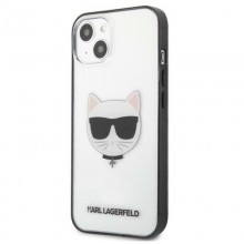 Karl Lagerfeld Choupette Head - Etui iPhone 13 mini (przezroczysty / czarna ramka)