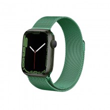 Crong Milano Steel – Pasek ze stali nierdzewnej do Apple Watch 42/44/45 mm (zielony)