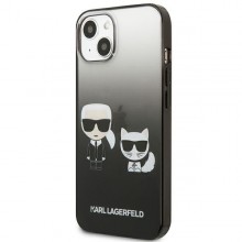 Karl Lagerfeld Gradient Ikonik Karl & Choupette - Etui iPhone 13 (czarny)