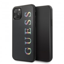 Guess Double Layer Glitter Case Logo Multicolor - Etui iPhone 11 Pro (Black/Multicolor)