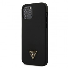 Guess Silicone Triangle Logo - Etui iPhone 12 / iPhone 12 Pro (czarny)