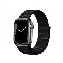 Crong Nylon Reflex - Pasek sportowy do Apple Watch 42/44/45 mm (czarny)