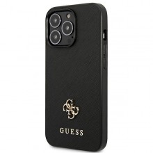 Guess 4G Saffiano Small Metal Logo – Etui iPhone 13 Pro (czarny)