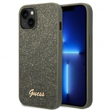 Guess Glitter Flakes Metal Logo Case – Etui iPhone 14 (zielony)