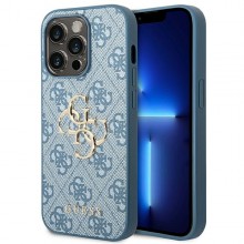 Guess 4G Big Metal Logo - Etui iPhone 14 Pro (niebieski)